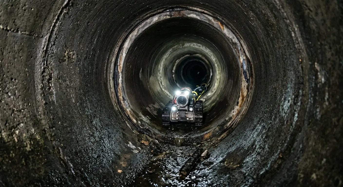 Robotic sewer camera inspecting pipe interior for Sewer Line Repair in Gardner